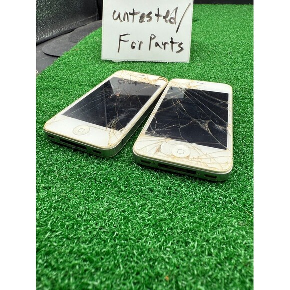 Apple iPhone 4S A1387 White Carrier/Storage Unknown | Parts & Repair/Cracks 2-Pc - Picture 1 of 9
